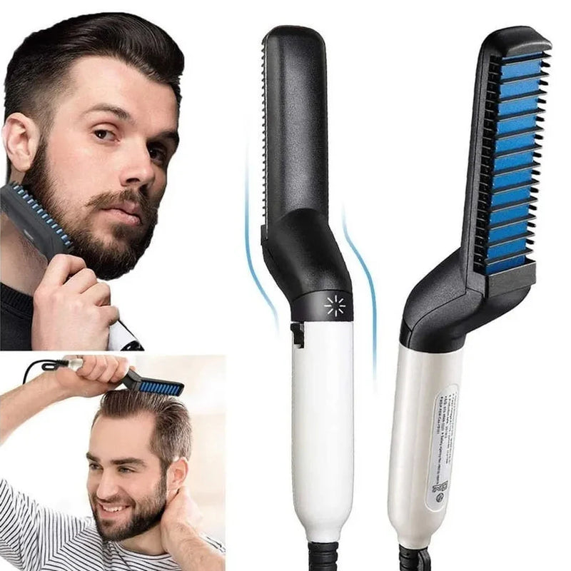 Escova de cabelo elétrica multifuncional Masculina, pente modelador, alisador e ondulador de barba e Cabelo Beleza/Estilo Homem