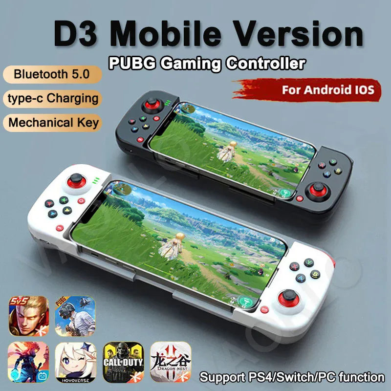 Controlador de jogo extensível sem fio BT 5.0 para celular Android IOS Gamepad Joystick Eat Chicken Gamepad para PS4 Switch PC