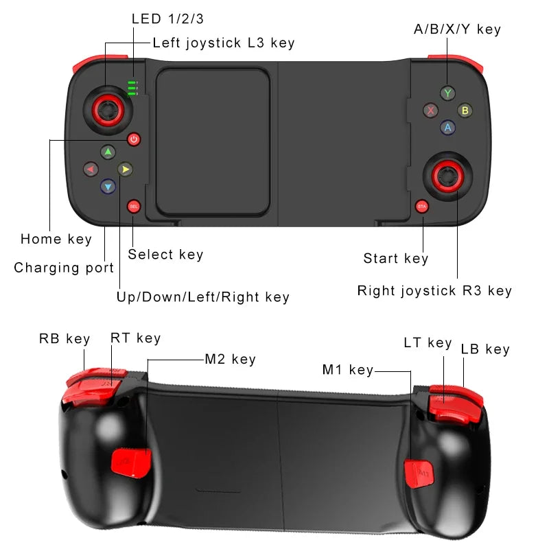 Controlador de jogo extensível sem fio BT 5.0 para celular Android IOS Gamepad Joystick Eat Chicken Gamepad para PS4 Switch PC